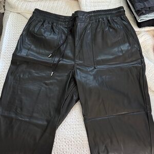 a new day Women's Black Faux Leather Pants